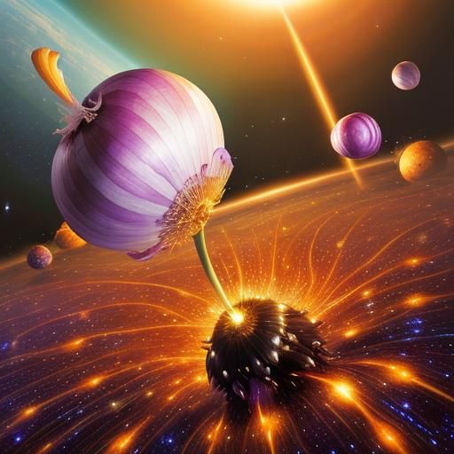 Psychedelic Cosmic Onion Sucked into Black Hole