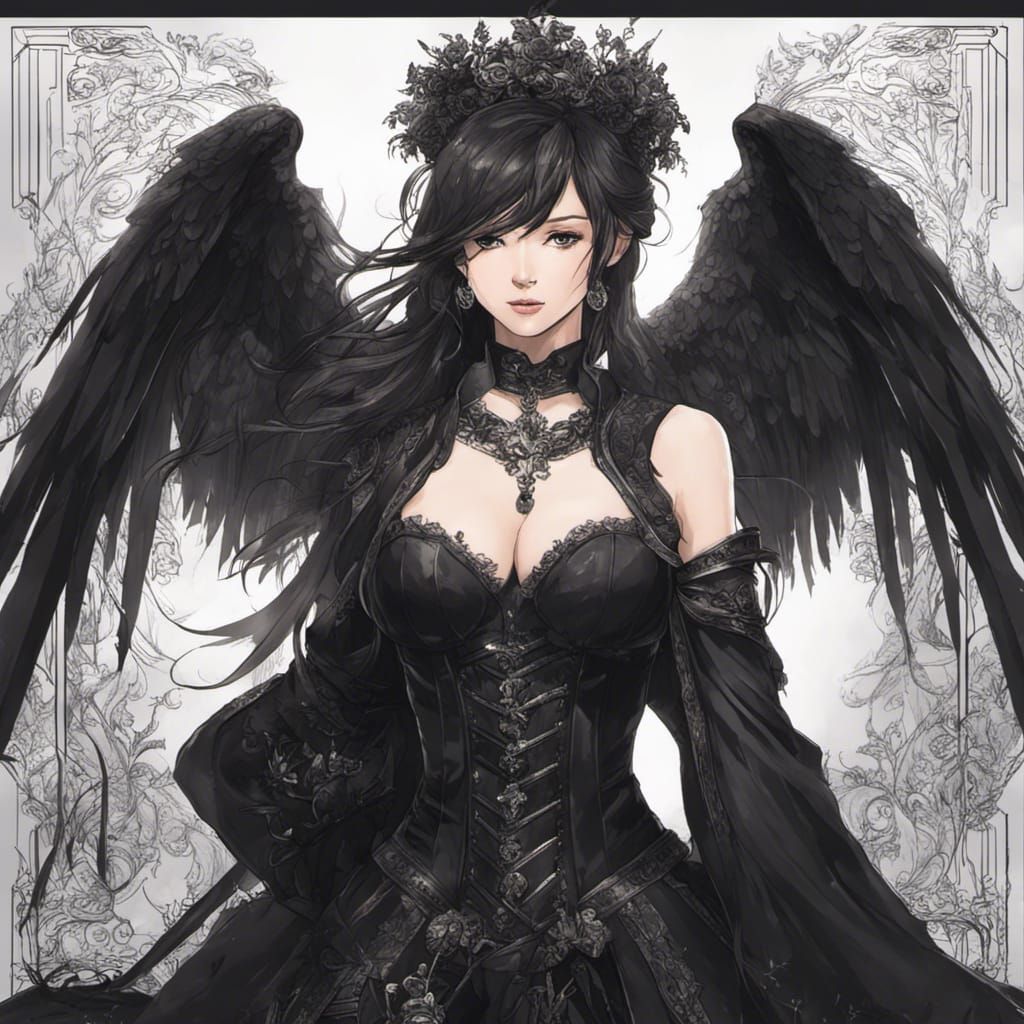 Beautiful Girl with Dragon, Dark Fantasy Art