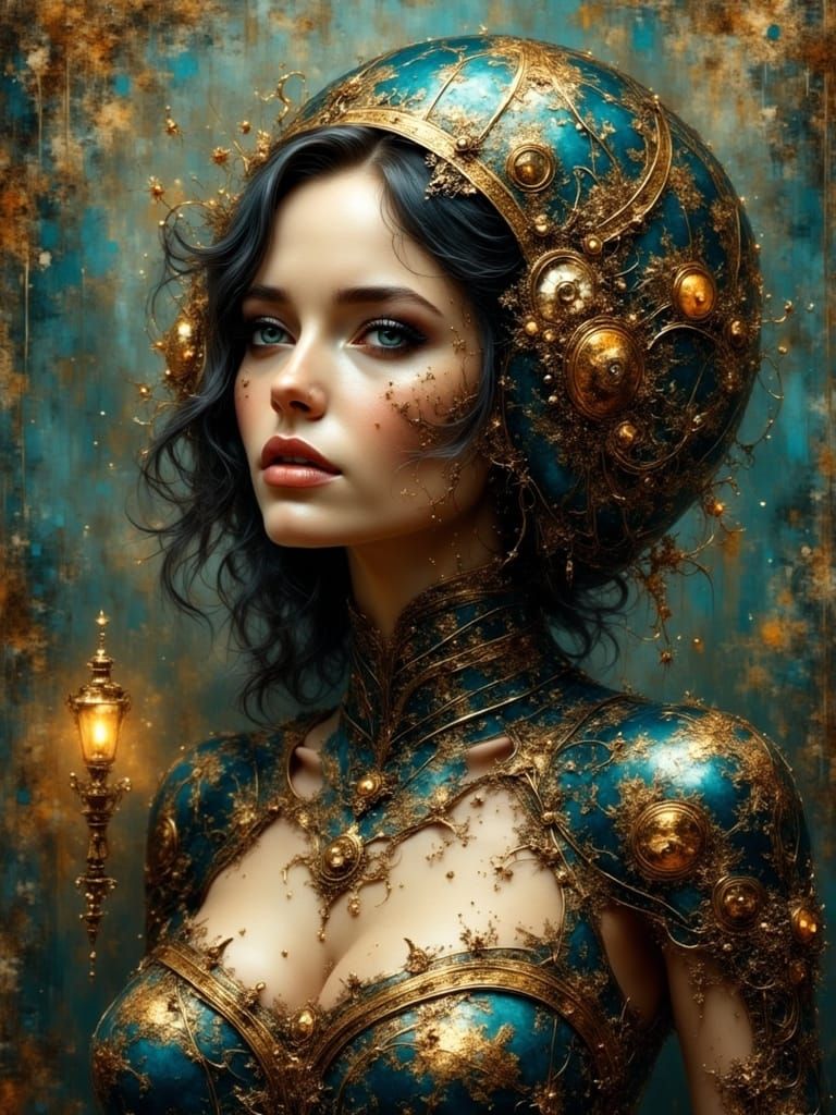 Cyberpunk Woman with Steampunk Enhancements