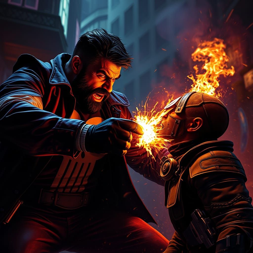 Dark Fantasy Punisher Dominates Brutal Combat Scene