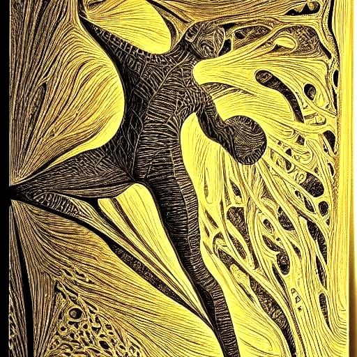 Alcohol Ink Ballet Sculpture with Intricate Shadows