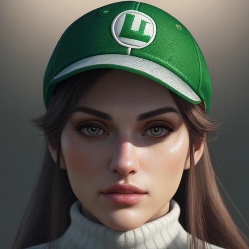 Photorealistic Luigi Portrait in 32k Resolution