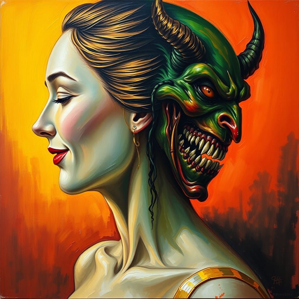 Bipolar Beauty in Post-Impressionist Oil