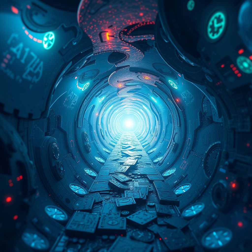 Time Paradox in Transparent Time Tunnel: Matte Painting