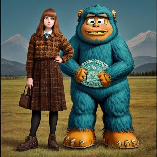 Stylish Sasquatch Woman in Crumb Style