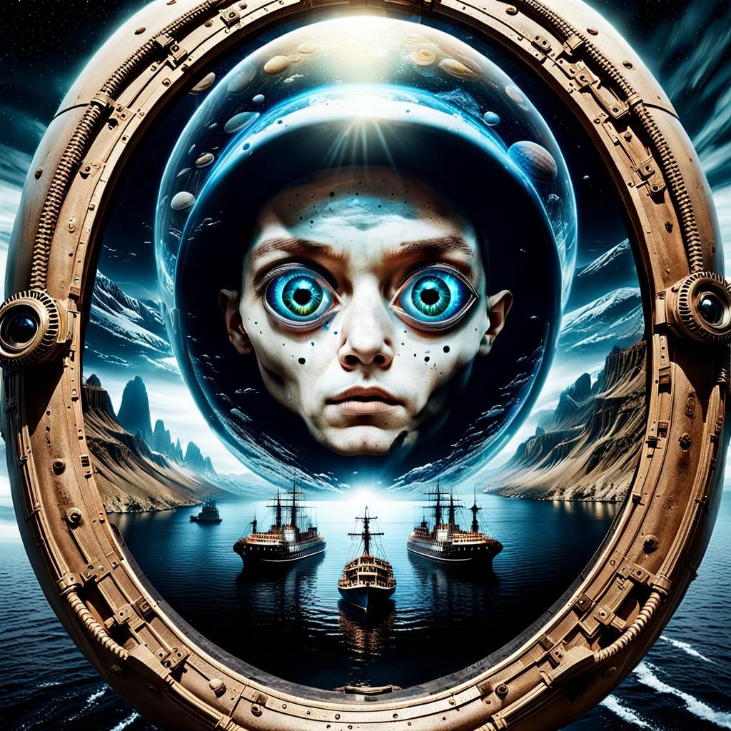 Alien Portrait with Double Exposure Effect