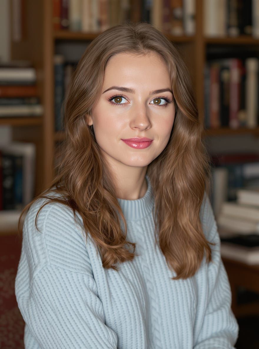 Portrait of Emma in Cozy Writing Space