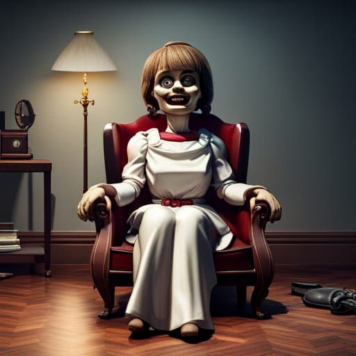 Annabelle in Chair: 3D Game Cinematic Render