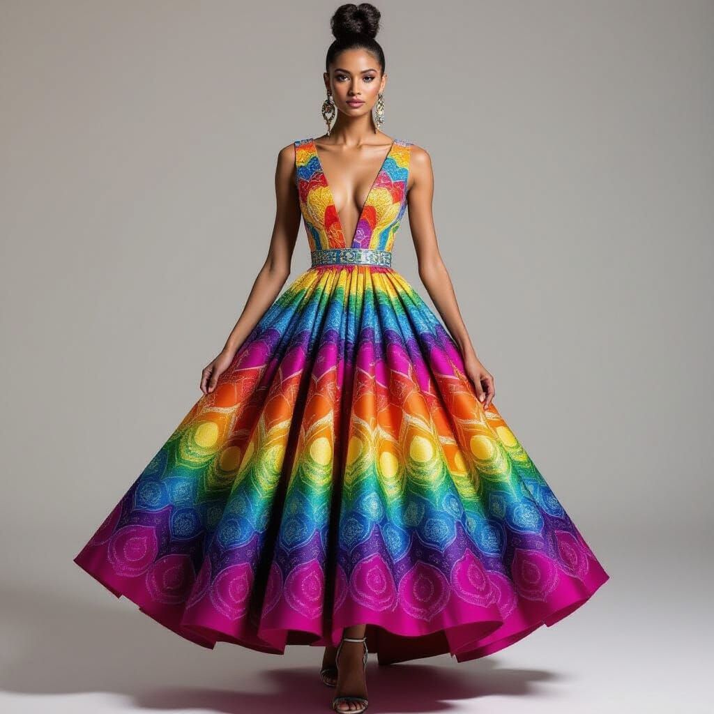 Man in Ombre Dress: Eclectic Haute Couture