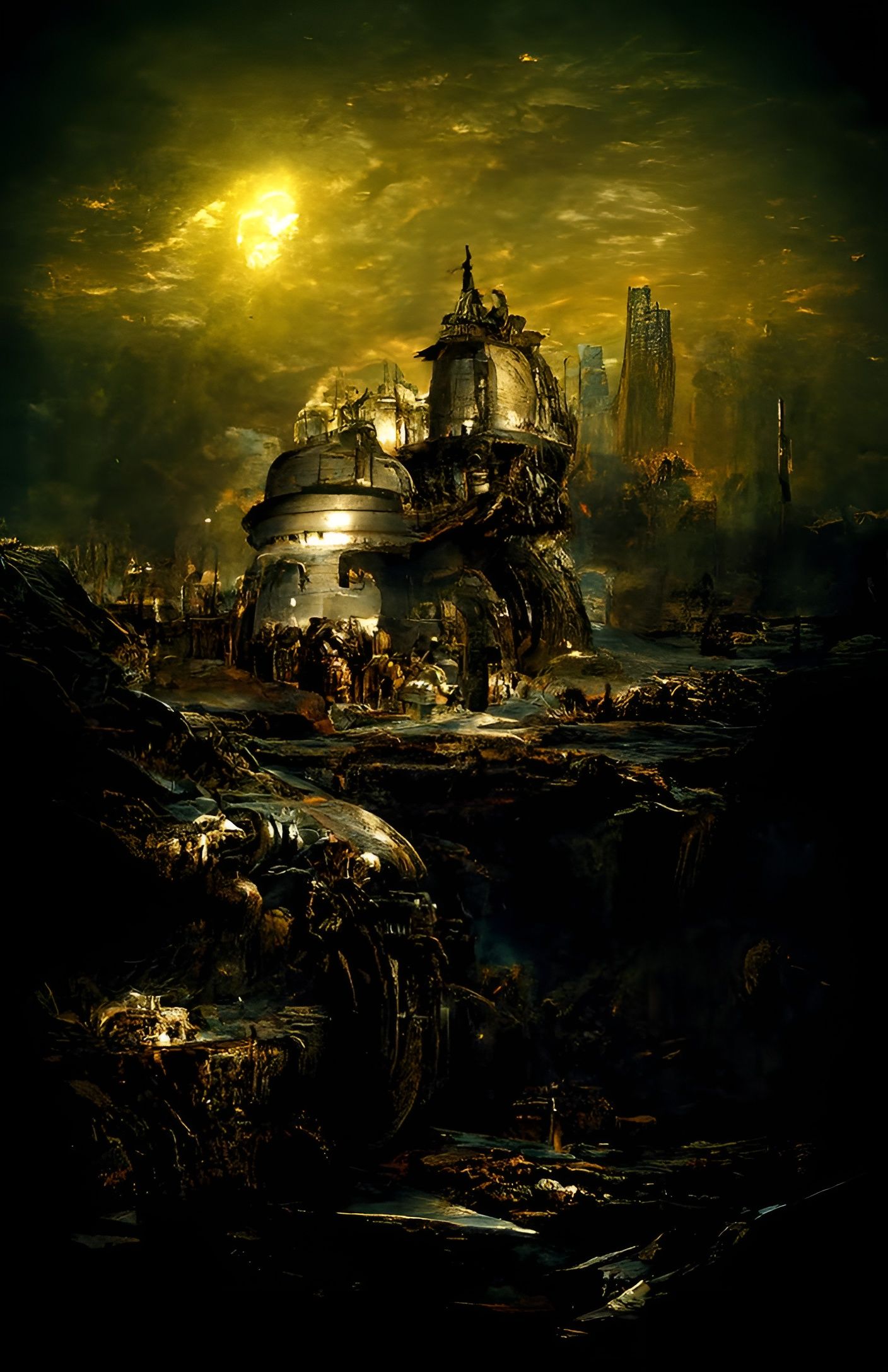 Post-Apocalyptic Wonderland with Alien Machine