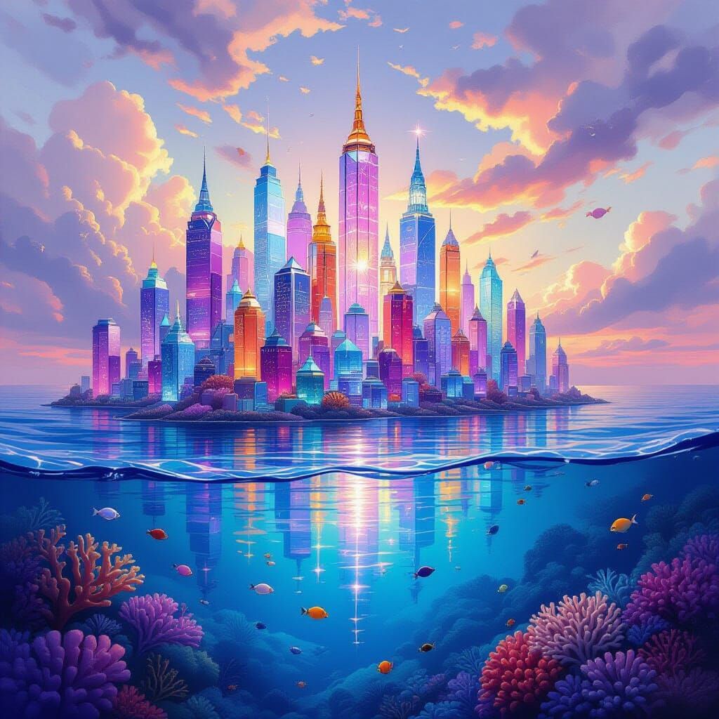 Fantastical Sea Glass City Rises From Ocean Floor