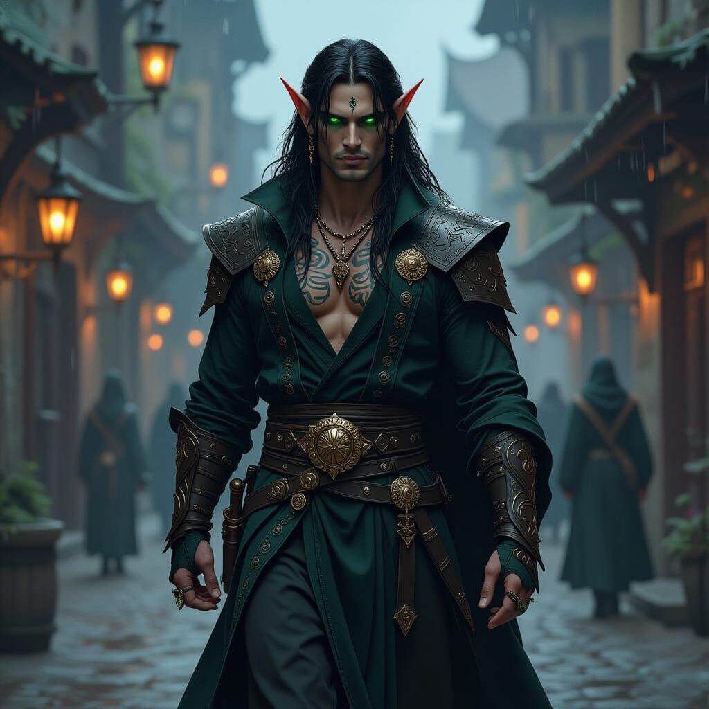 Wood Elf Warlock Walks to Tavern