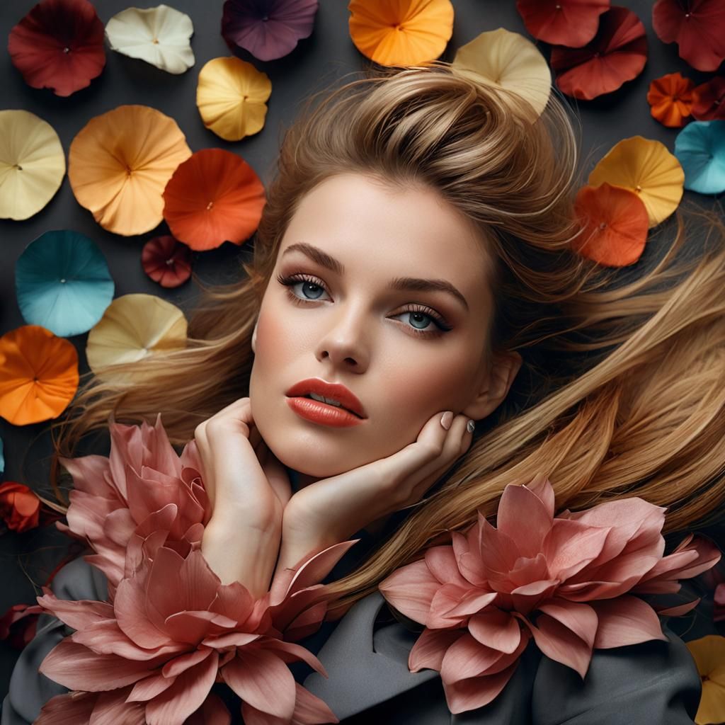 Elegant Close-Up Portrait in High-Fashion Photography Style