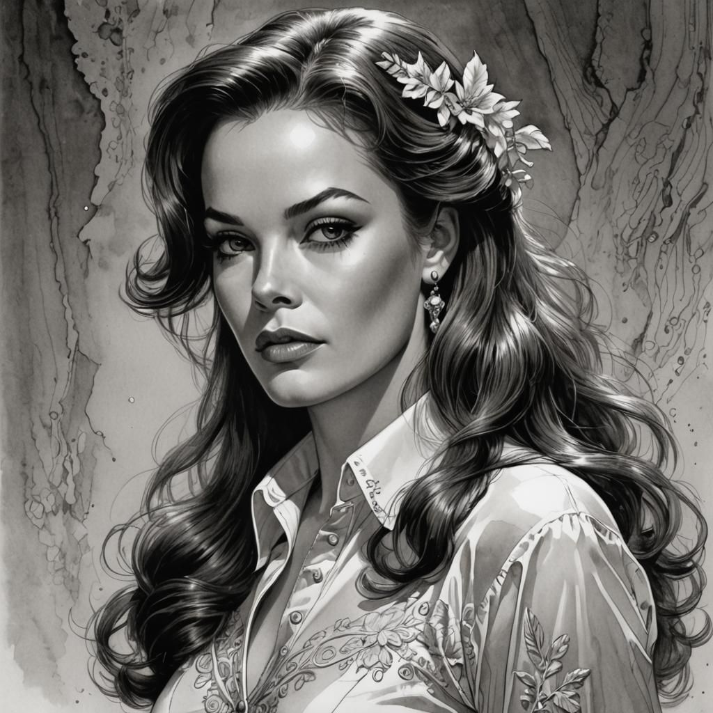 Luciana Paluzzi in Comic Book Art Style