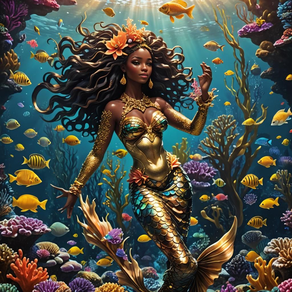 Underwater Goddess: A Dramatic Seascape