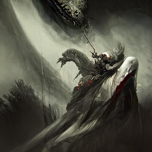 Sinister Dragon Goddess in Gothic Horror Style