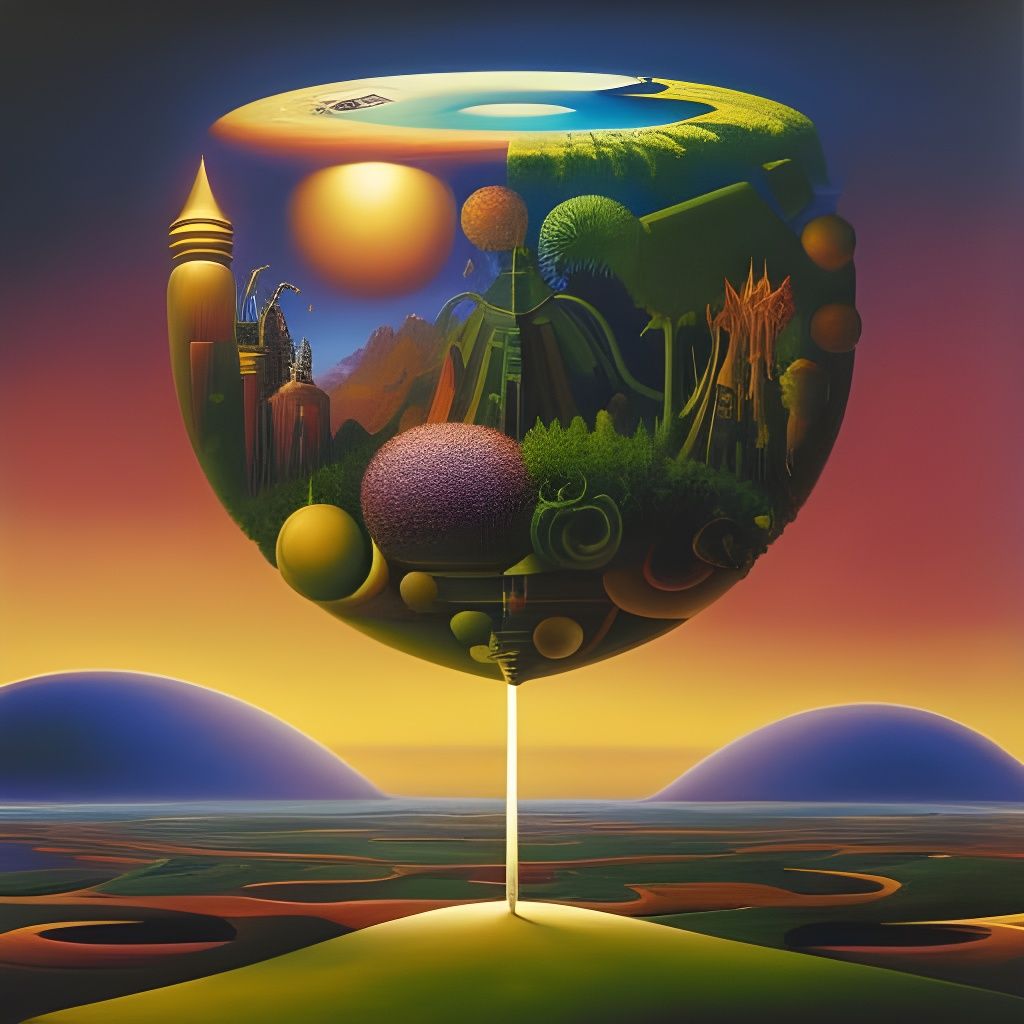 Surreal Inverted Landscape Inspired by Surrealist Art