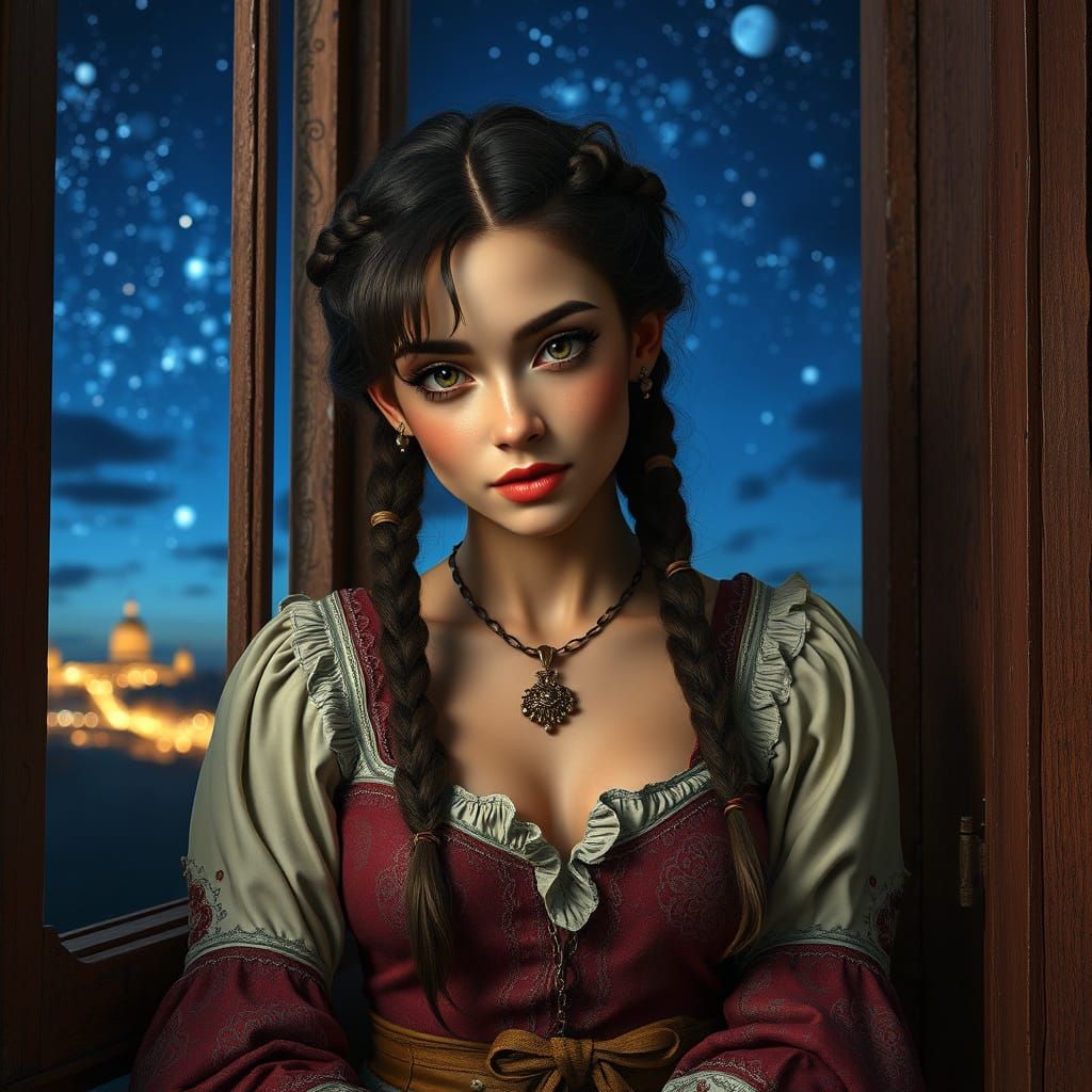 " Arte digital, render de Octane, hermosa y caprichosa chica...