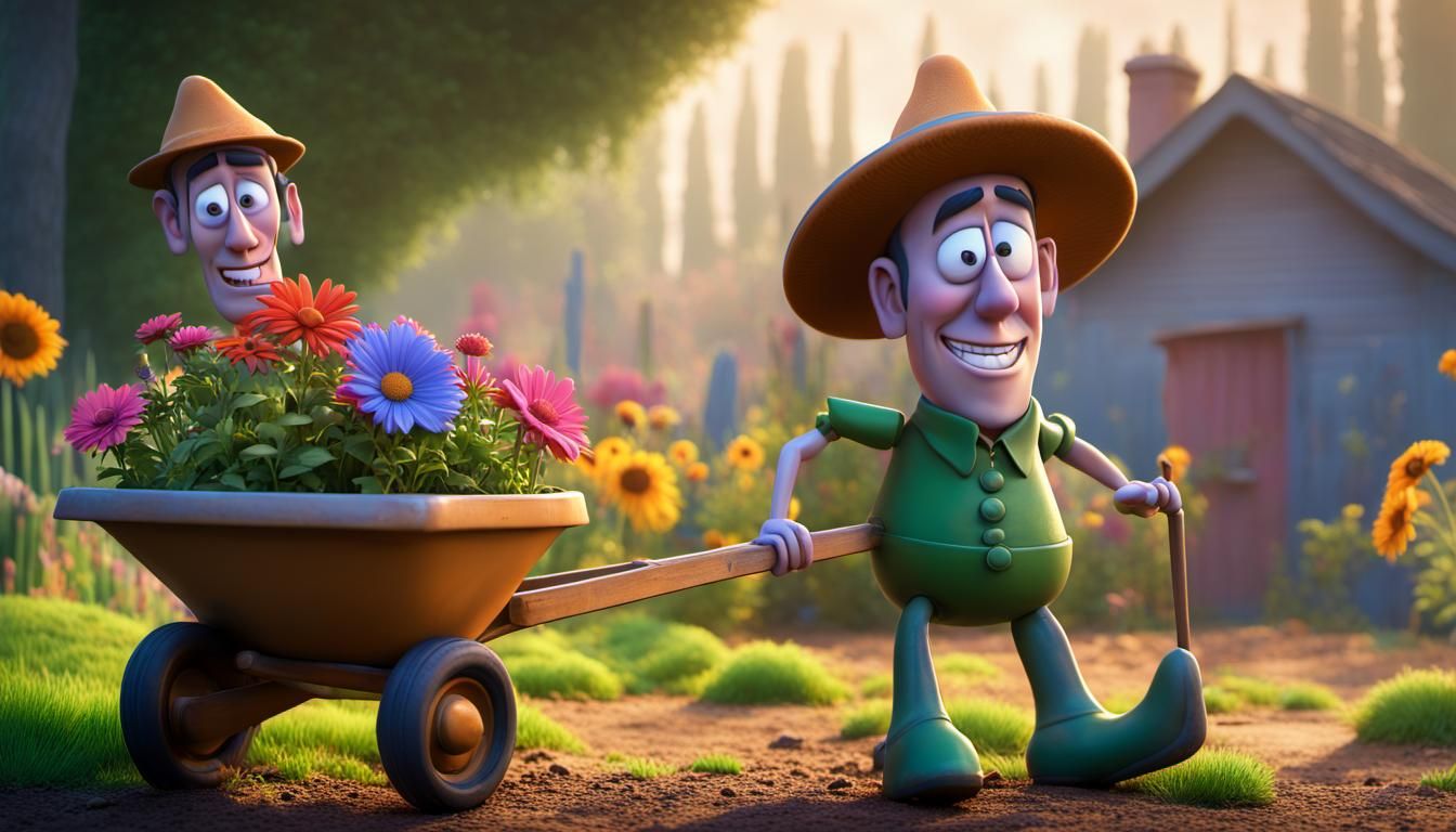 Bill and Ben's Garden Adventure: 3D Digital Art