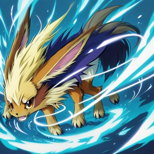 Eevee in Vibrant Cel-Shaded Anime Style