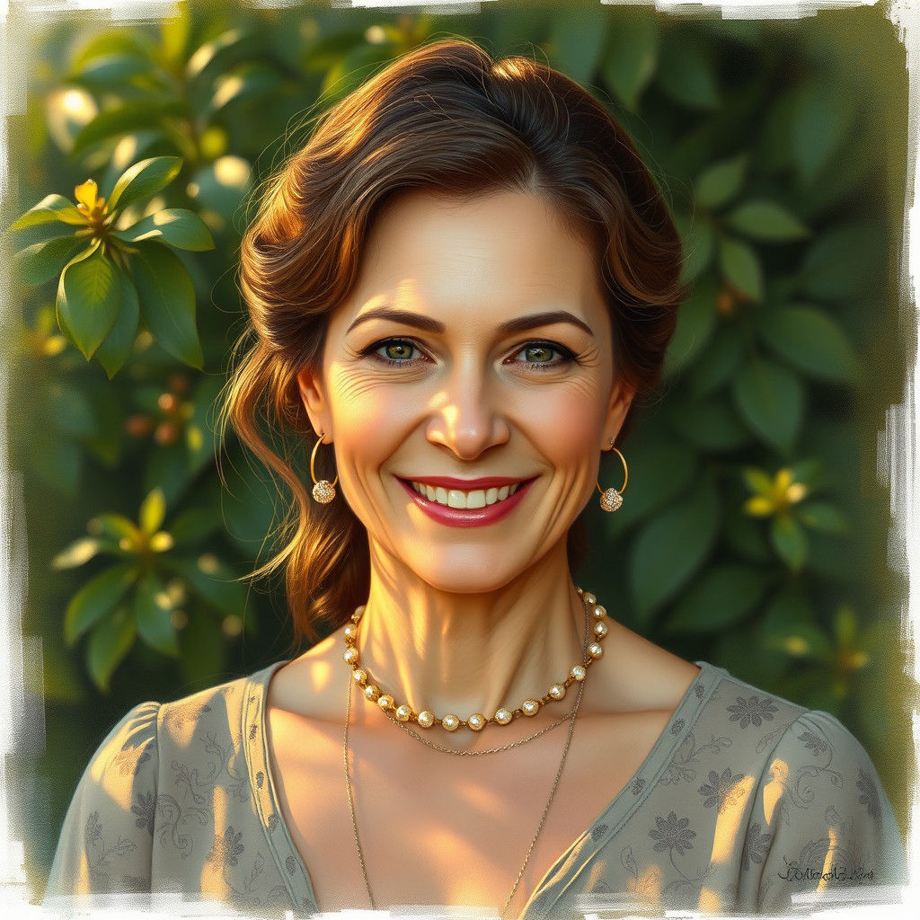 Elegant Woman in Impressionistic Garden