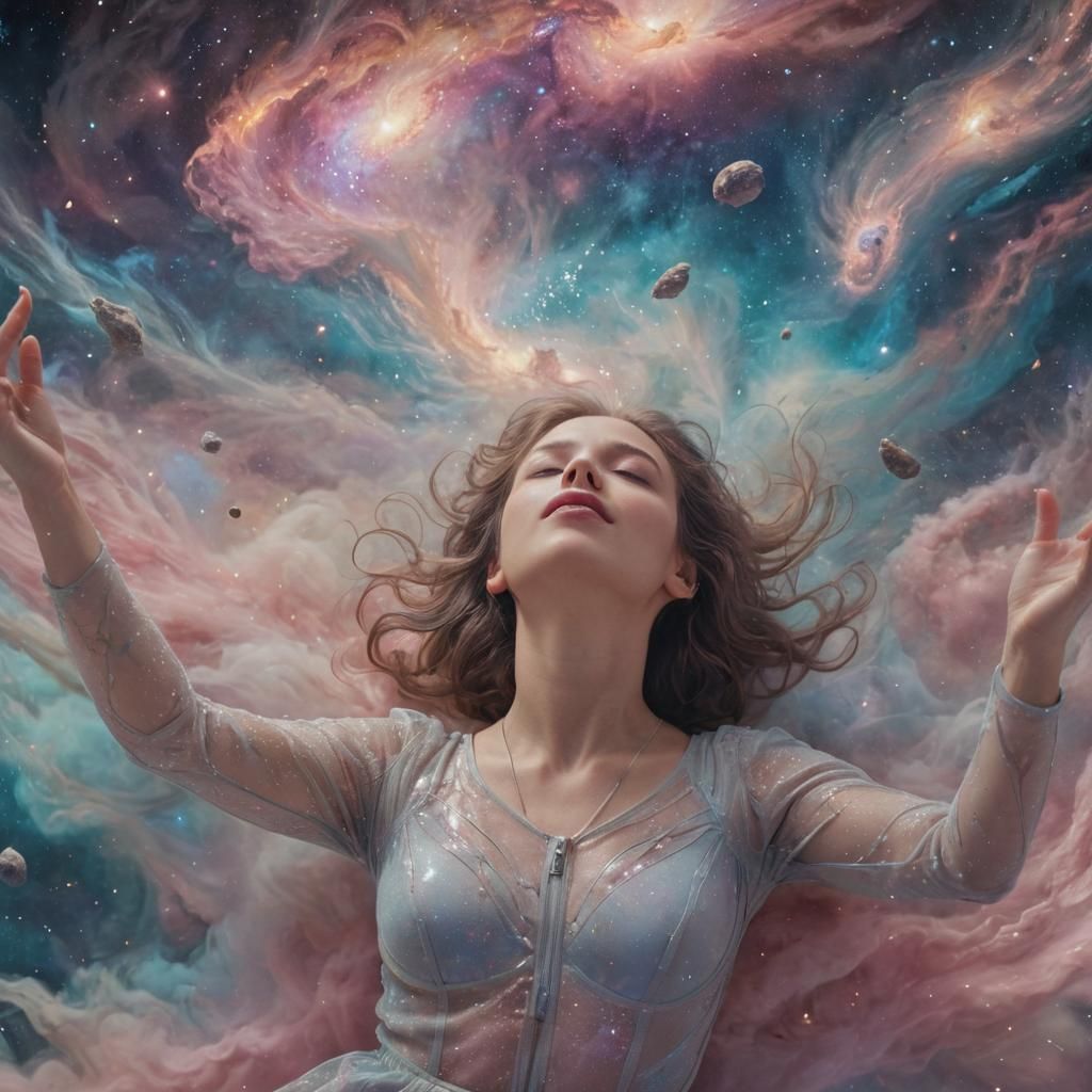 Woman in Space: Hyperfeminine Celestial Concept Art