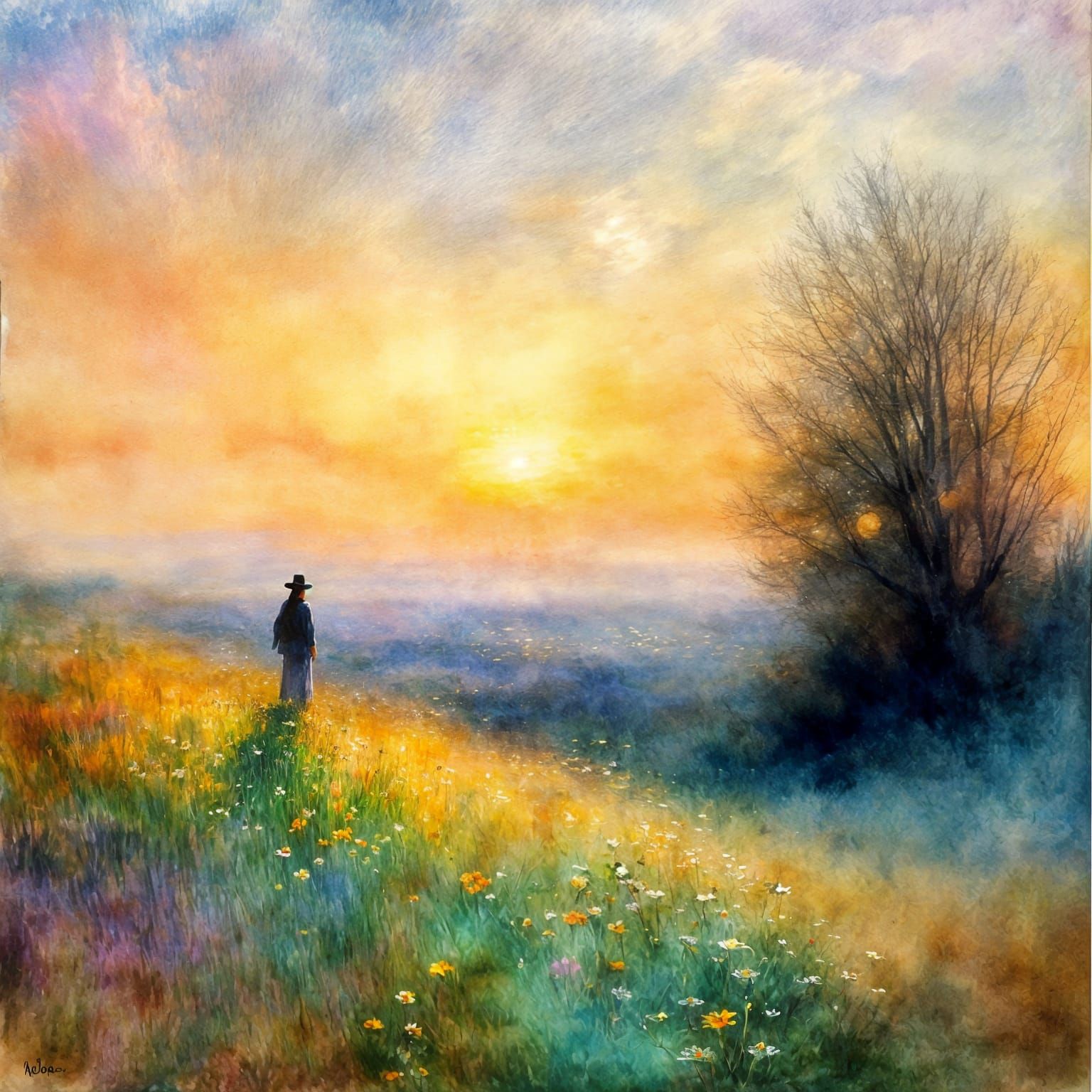 Ethereal Impressionistic Landscape in Monet's Style