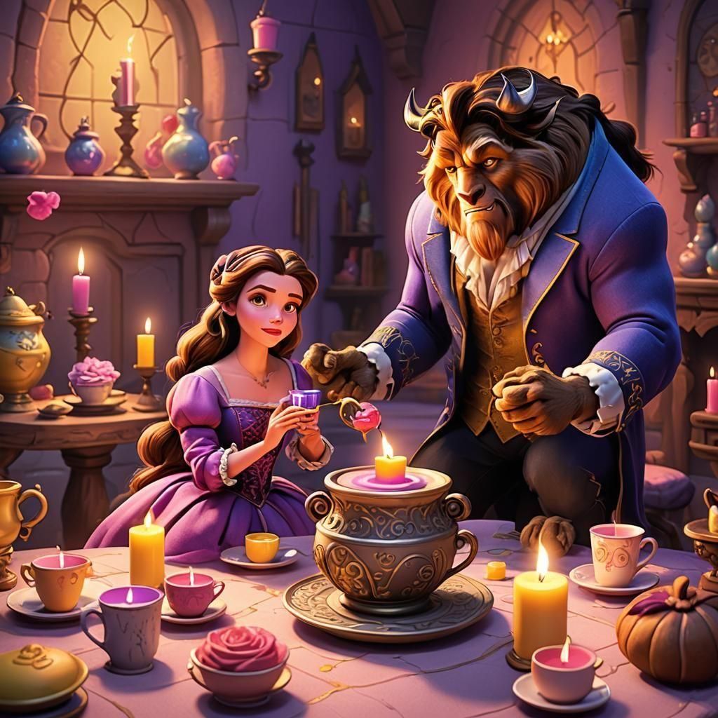 Beauty and the Beast Funny 3D Cartoon Characters
