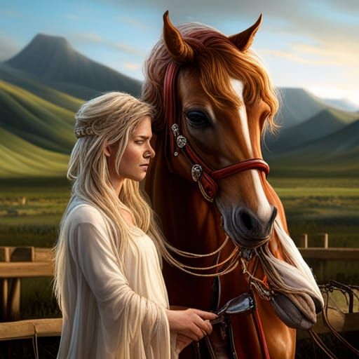 Cowgirl's Joy: A Western Fantasy Art Portrait