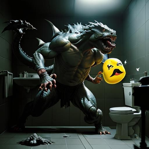 PacMan's Urgent Evacuation: A Digital Painting