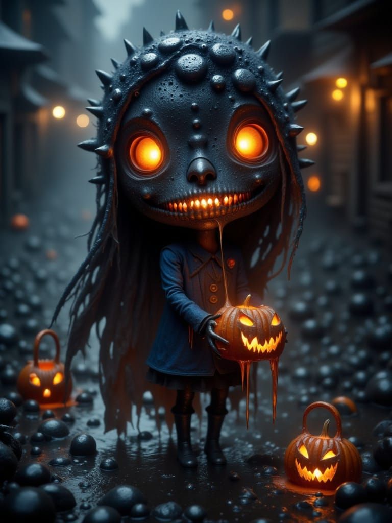 Dark Halloween Teeth Bite During Trick-or-Treating