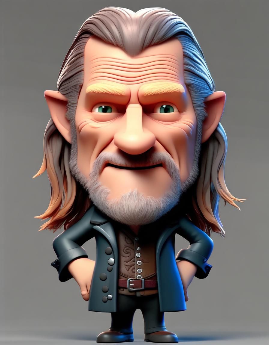 Cute Chibi Fenrir Greyback in 3D Digital Art Style