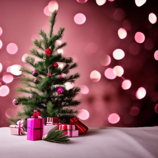 Pink Christmas: Bokeh and Natural Lighting