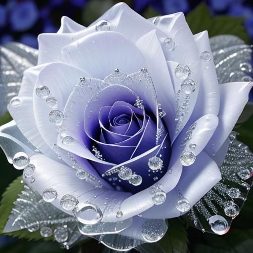 Rose Adorned with Crystalline Dewdrops