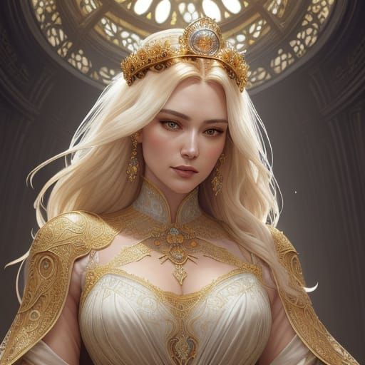 Noblewoman Crowned with Sunburst Filigree