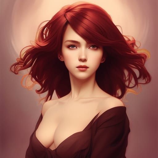 Beautiful Woman Portrait in Artgerm Style