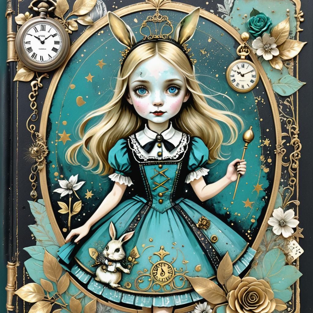 Victorian-Inspired Wonderland Journal Cover Art