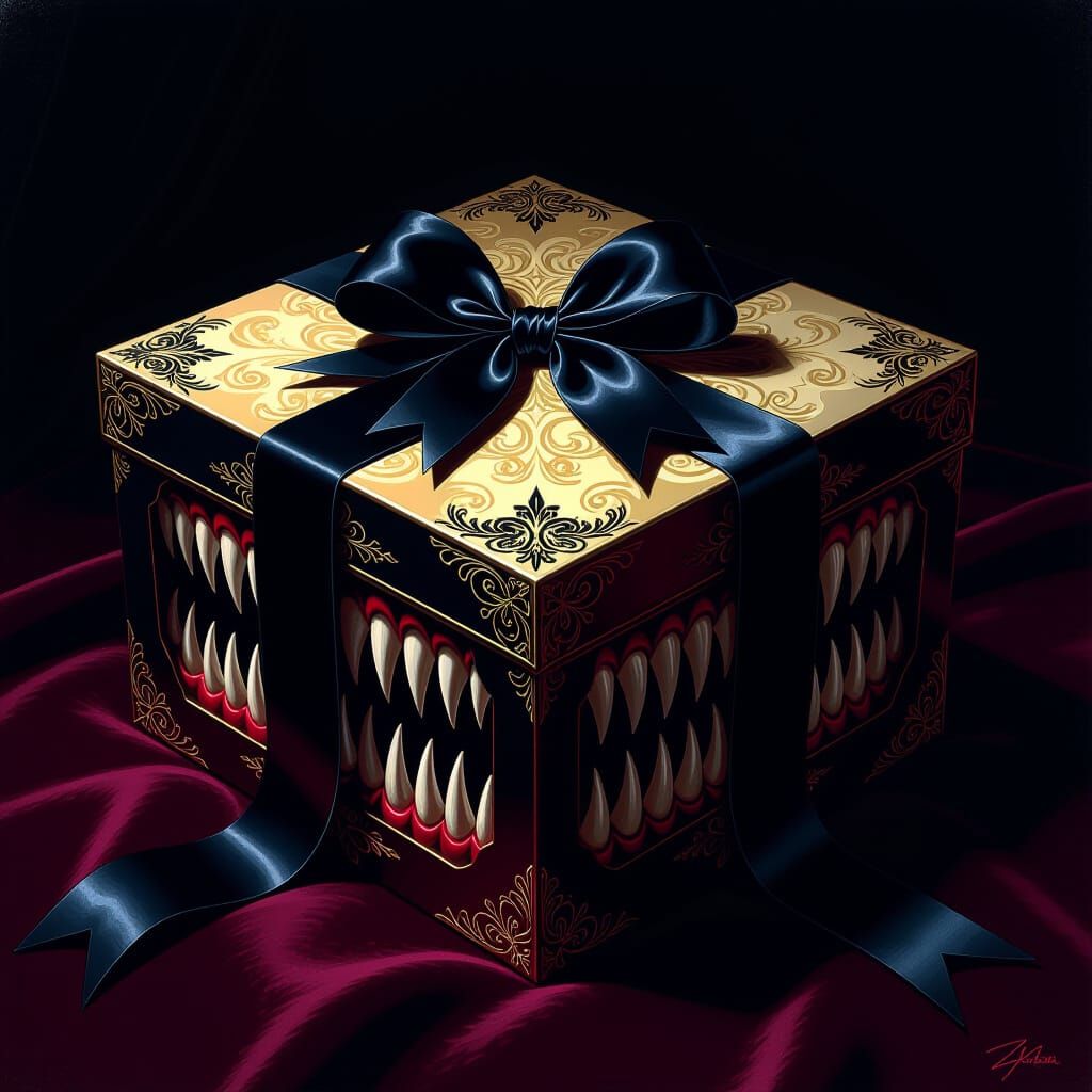 Gothic Fantasy Gift Box with Hidden Fangs