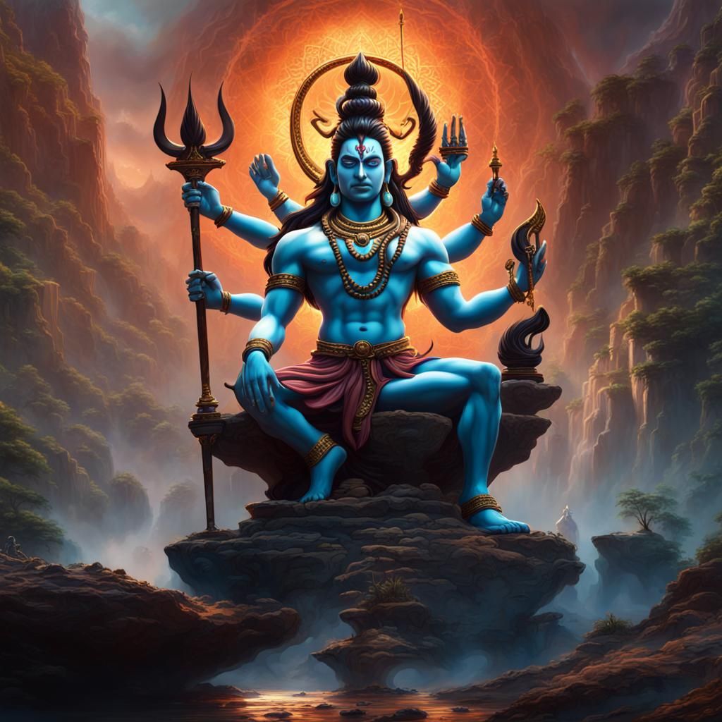 God Shiva as Mahakaal in Detailed Matte Painting