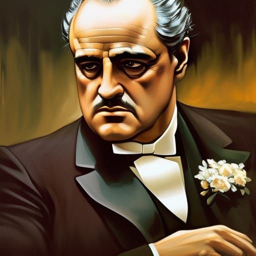 Don Corleone Portrait in Art Nouveau Style