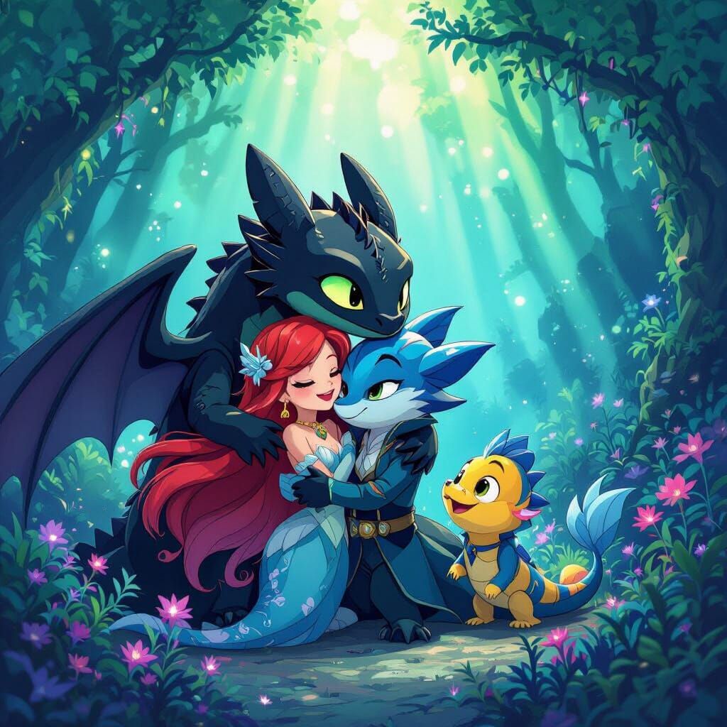 Toothless Hugs K-Pop Demon Hunters Underwater