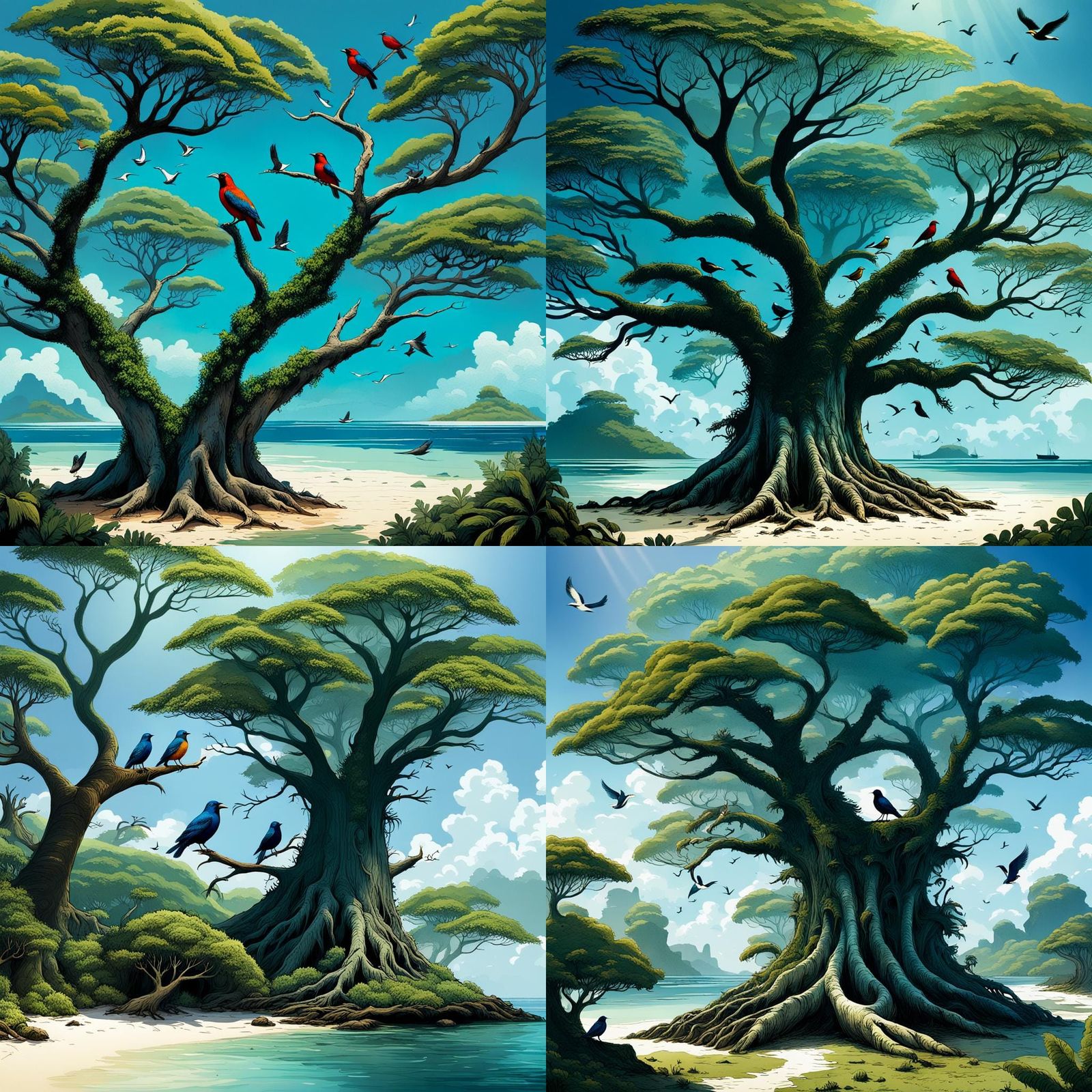 Enchanted Isle of Talking Birds: 3D Render