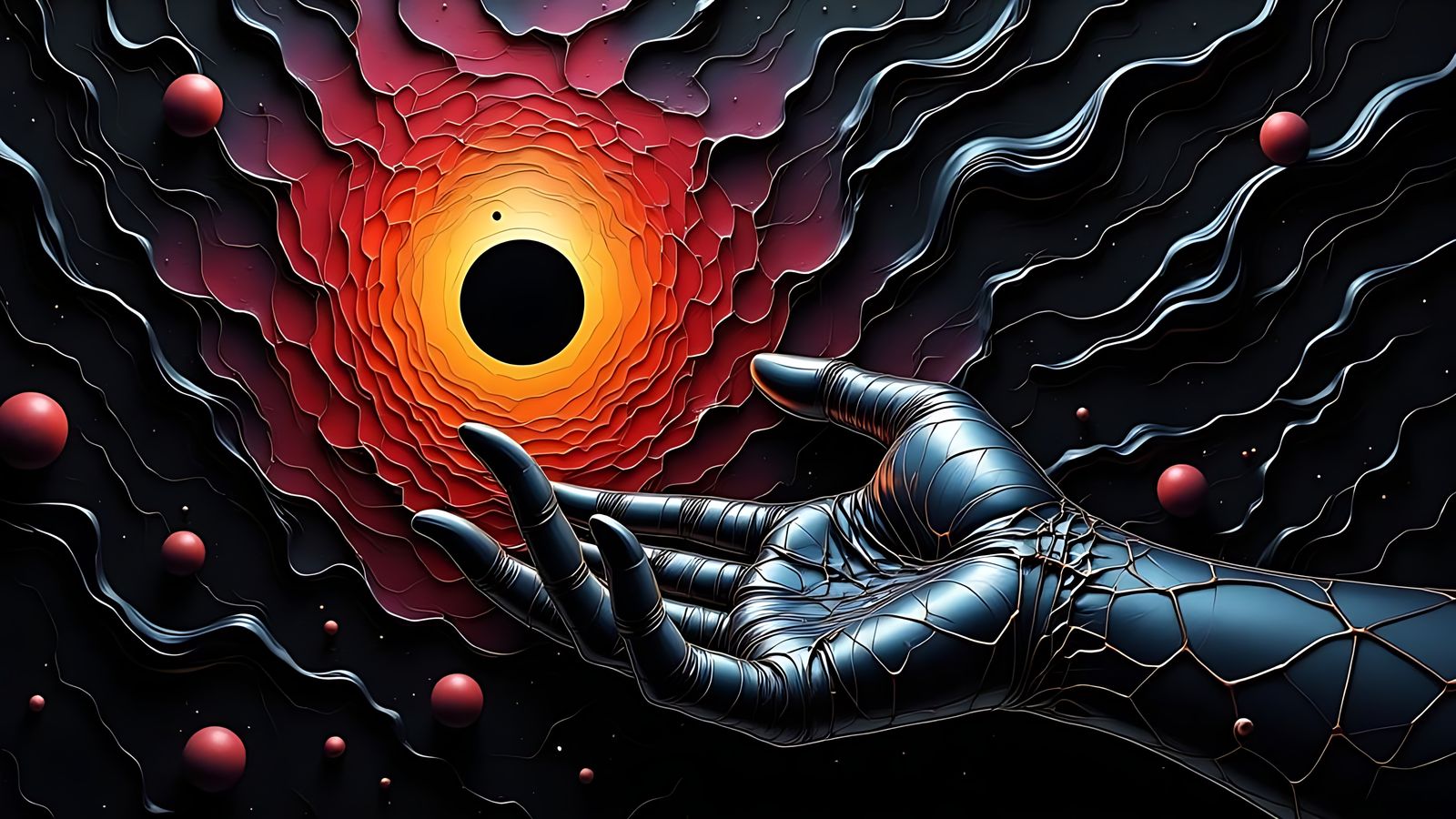 Surreal Liquid Metal Abstract in Liminal Colors