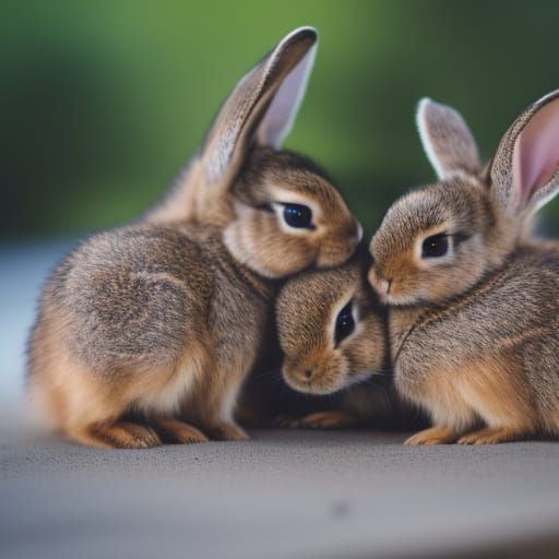 baby bunnies huddled together