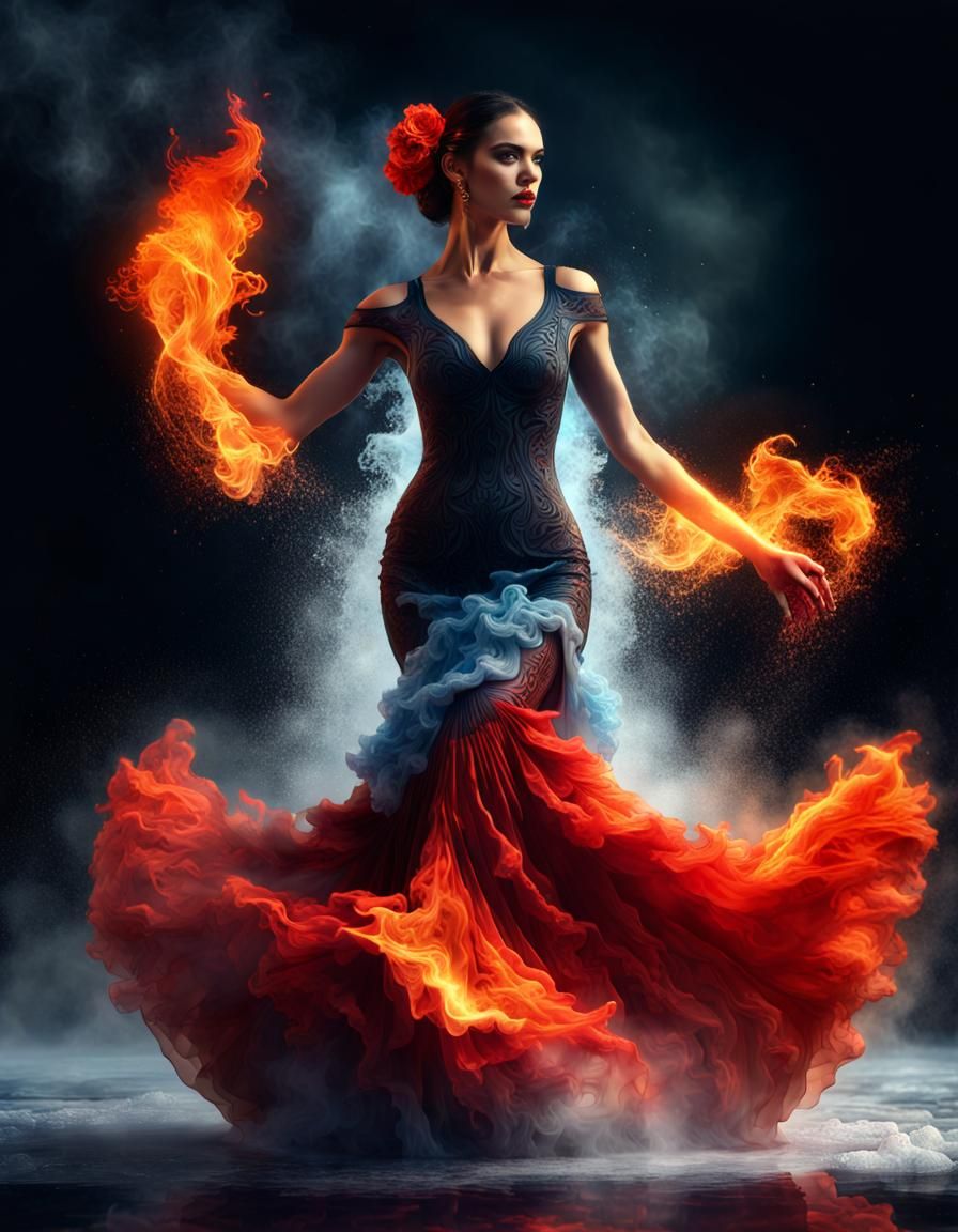 Flamenco Dancer in Ice and Fire