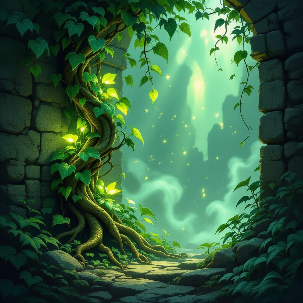 Sentient Whispervine in Mystical Ruins