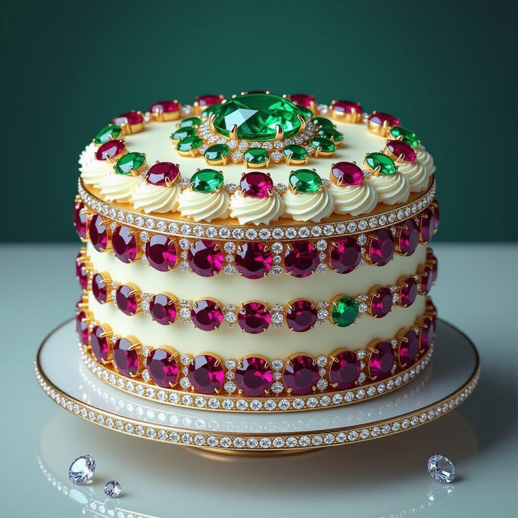 Gemstone Cake: Futuristic Luxury Meets Natural Elegance