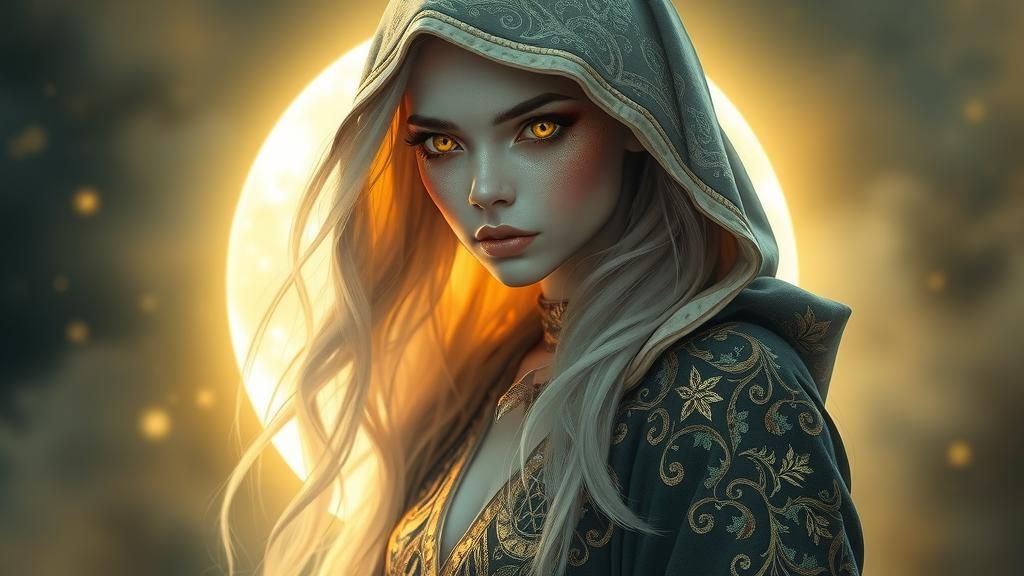 Serpentine Moon Goddess in Ethereal Light