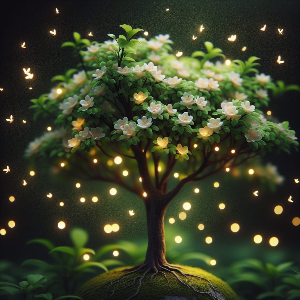 Glowing Tree with Fireflies: Professional Photography Aesthe...