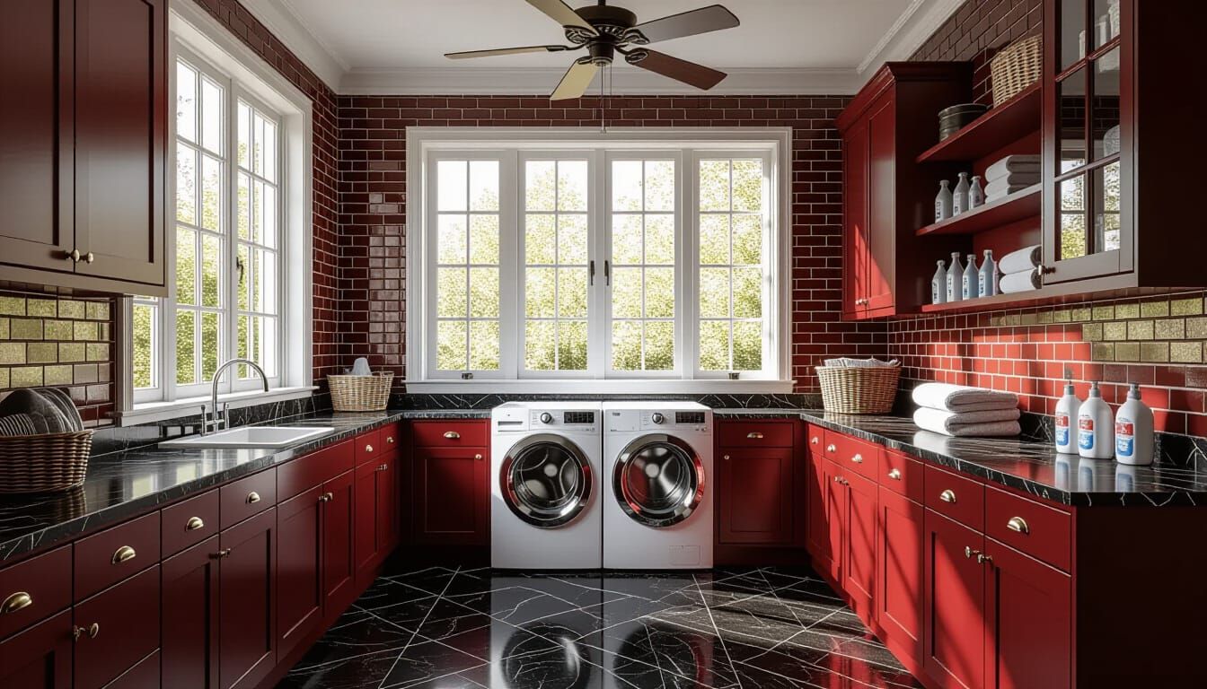 Victorian Laundry Room with Glass Walls